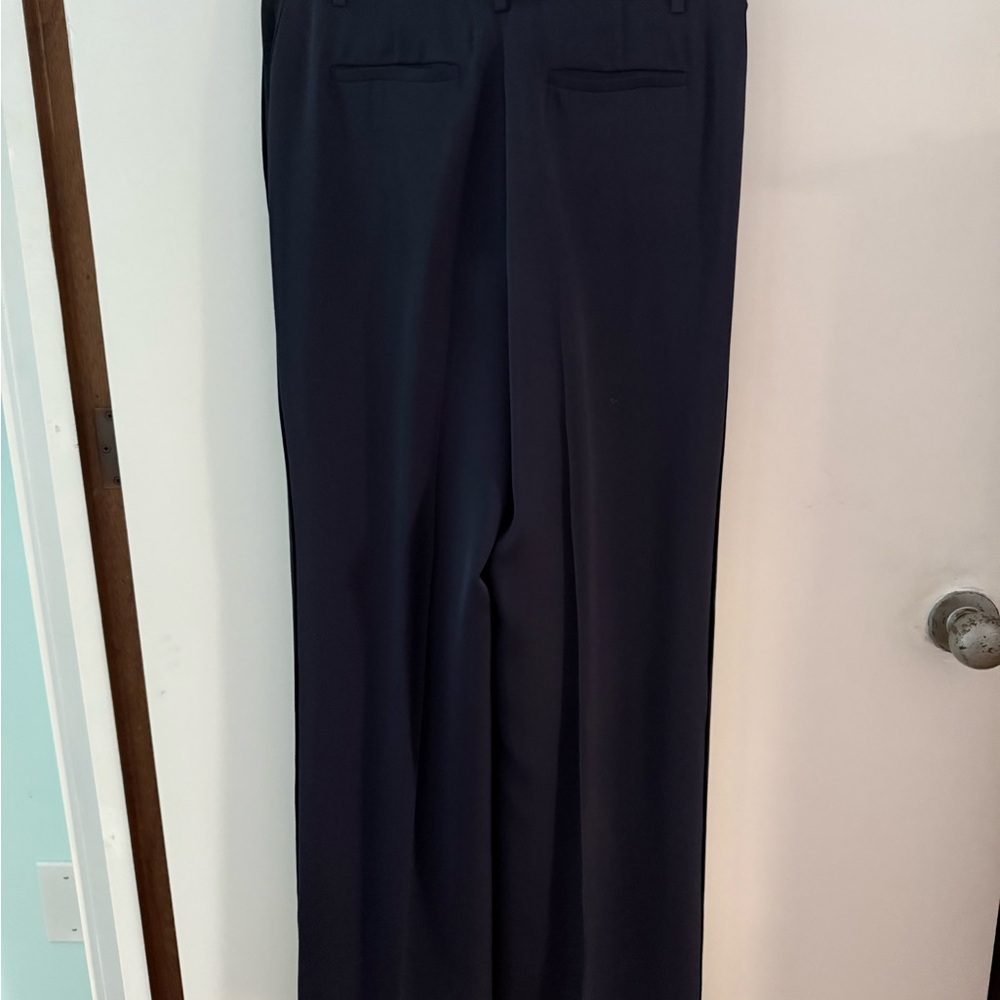 Theory Designer Black silk dress pants sleek seam stylish - Picture 4 of 11